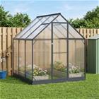 vidaXL Puutarhan Viherhuone ovella Antrasiitti 183,5 x 183,5 x 207 cm