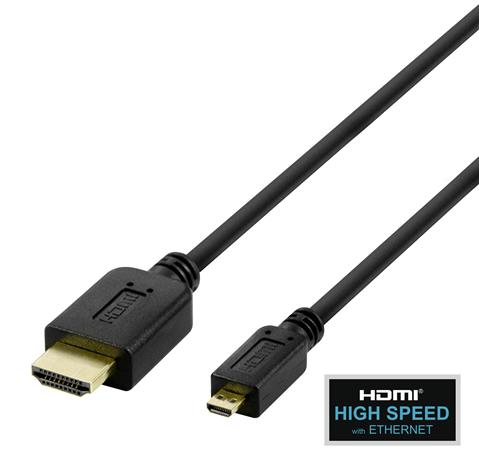 Deltaco, HDMI - micro HDMI, 4K UHD in 60Hz, 2 m