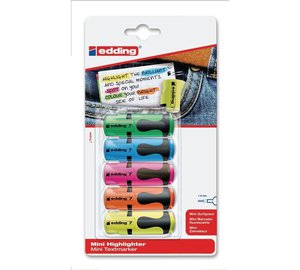 Mini tussit Edding E-7/5 Bl, 1-3mm, 5 kpl, sekoitus värejä