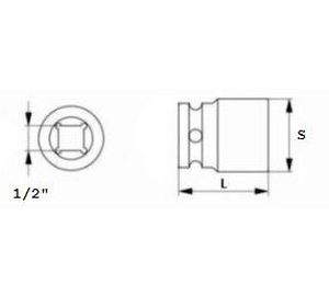 Jonnesway-iskupistorasia 1/2'' 19 mm pitkä S03ad4119