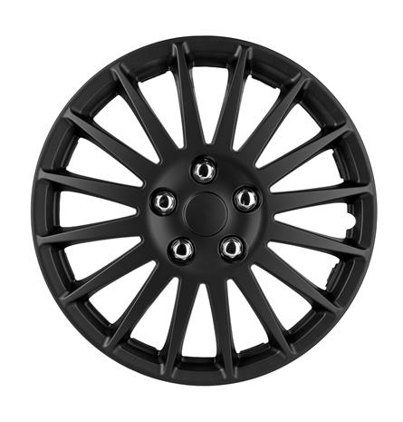 Streetwize Lightning Matt Black 15' musta pölykapseli, Vanteet