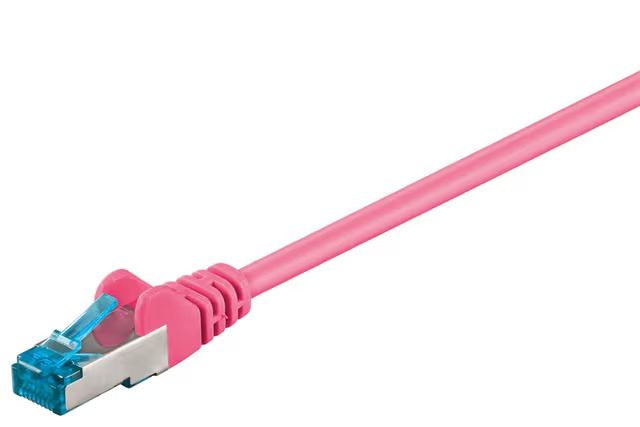 Patchcord Cat 6a S/ftp 0,5m pinkki