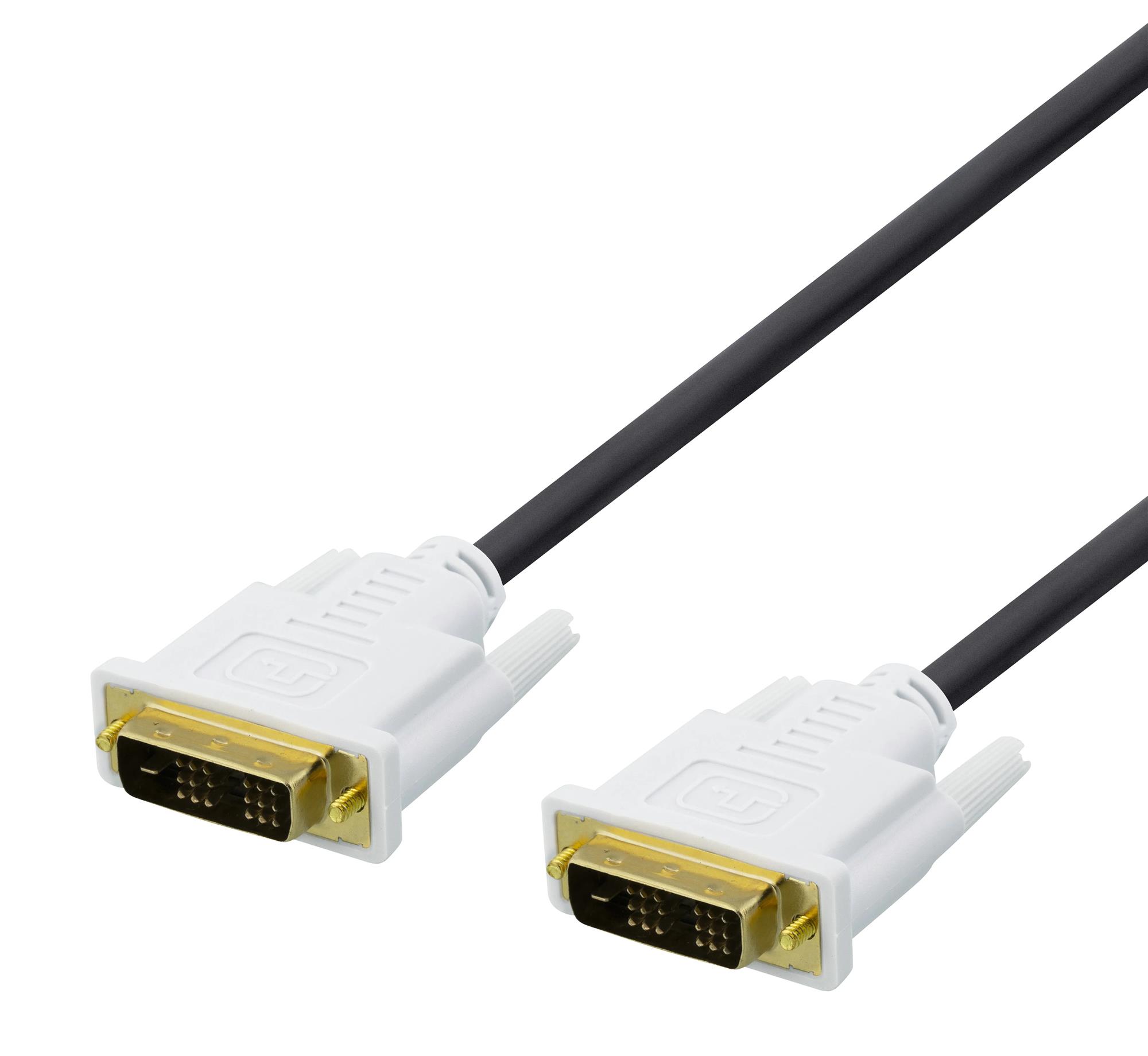 Deltaco DVI-D Dual Link -kaapeli, 1 m, musta