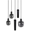 Trio Mataro 5-punktowa riippuvalaisin, Ø40 cm, musta, metalli/lasi