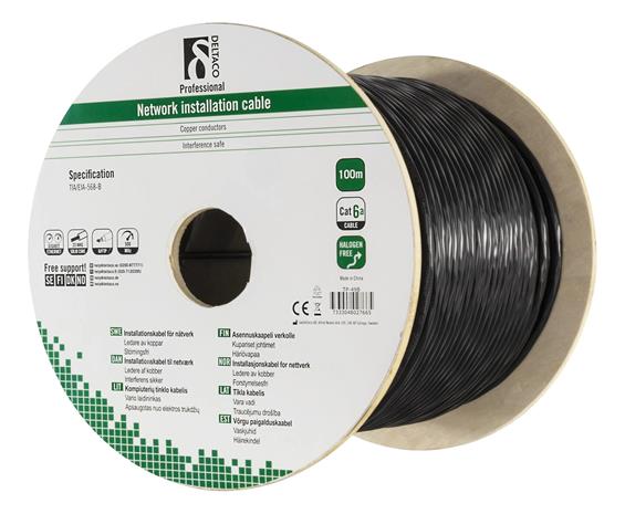 Deltaco TP-49B, Cat6a, 100m