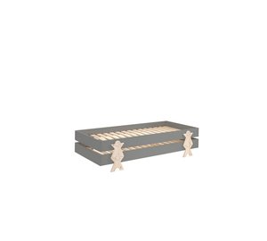 Sänky Modulo hymyilevillä jaloilla Harmaa, 2 - Harmaa, 2
