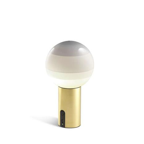MARSET Dipping Light-akkupöytälamppu valk/messinki