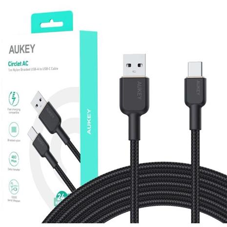 Aukey CB-NAC1 USB-C Type-C Power Delivery PD 60W 3A 1m nylon - Black