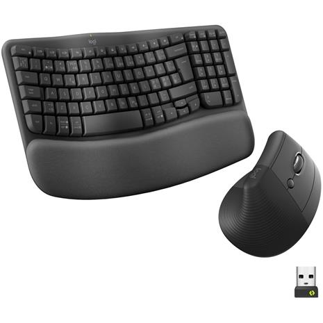 Logitech Wave & Lift Combo, langaton näppäimistö ja hiiri