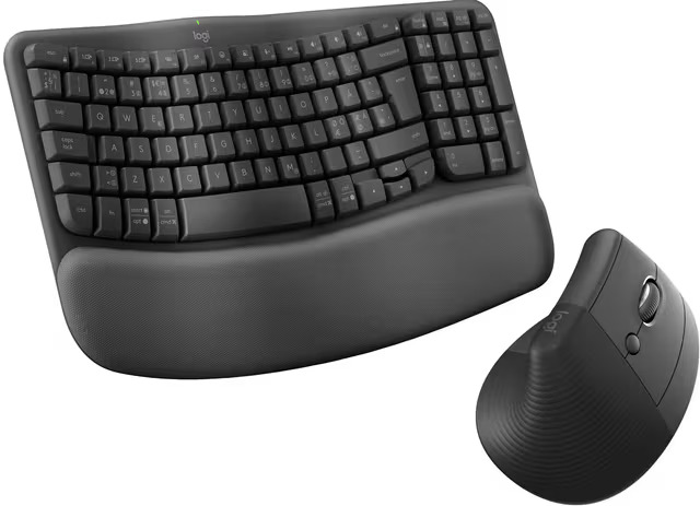 Logitech Wave & Lift Combo, langaton näppäimistö ja hiiri