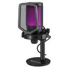 Suoratoistomikrofoni RGB-valaistuksella Defender, musta