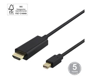 Deltaco, miniDisplayPort - HDMI, 4K UHD, 3 m