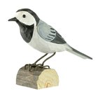 Wildlife Garden Decobirds Käsinkaiverrettu Lintu Västäräkki - Puiset hahmot Umpipuu Harmaa - wg4405