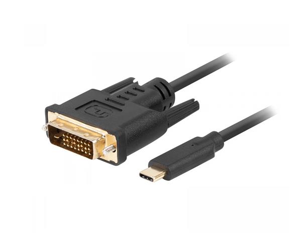 USB C -DVI-D kaapeli Lanberg CA-CMDV-10CU-0030-BK 3 m Musta