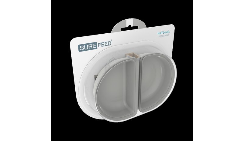 SureFeed Feeder Half Bowl - Harmaa 2-kpl