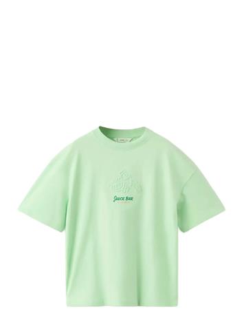 Mango Printed Cotton-Blend T-Shirt - Green - 13-14
