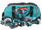 Makita Akkukonesarja DLX4197TX1 LXT 18V 2x5,0Ah, DDF484Z + DHS680Z + DTD153Z + DTM52Z
