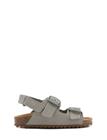 Mango Buckles Leather Sandal - Grey - 28
