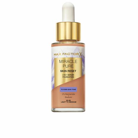 Max Factor Miracle Pure 2in1 Skin Reset Serum Foundation 60-80 Light to Medium
