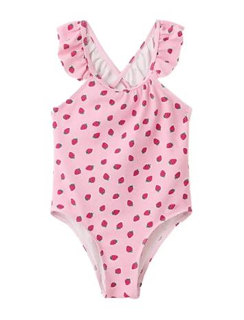Mango Strawberry Print Swimsuit - Pink - 3-4