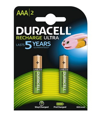 Duracell Rechargeable AAA 800mAh NiMH 1.2V 2-pack – kuva 1/5