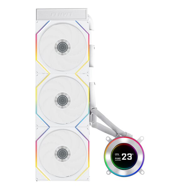Lian Li Hydroshift II LCD-C 360TL 360mm RGB -nestejäähdytin, valkoinen