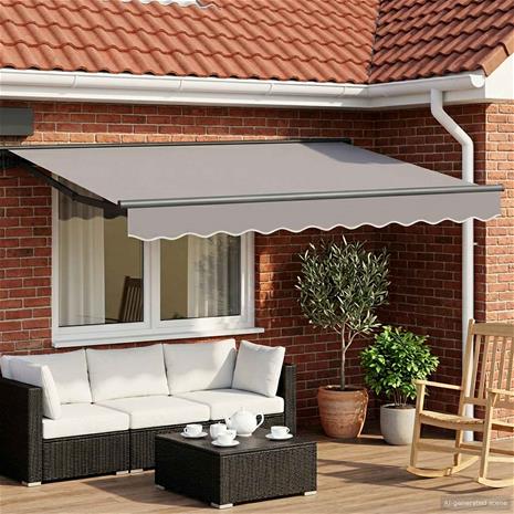 vidaXL Manuaalinen markiisin runko LED-valoilla 2,5 x 2 m