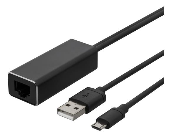 Deltaco CAST-ETHERNET, USB-A, USB micro-B, RJ45, 1m
