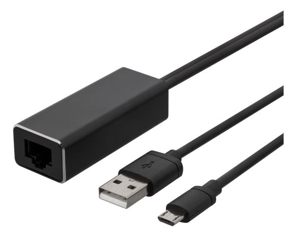 Deltaco CAST-ETHERNET, USB-A, USB micro-B, RJ45, 1m