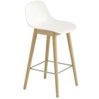 Muuto Fiber Baarijakkara Puu Selkänojalla 65 Cm Luonnonvalkoinen / - Baarijakkarat Tammi - FICOBWON04041