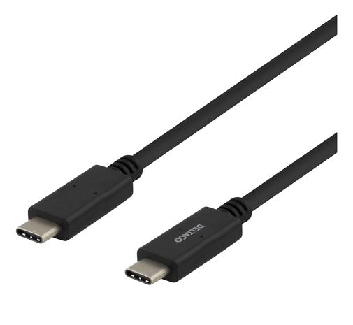 Kaapeli DELTACO USB 2.0, tyyppi C - tyyppi C, 1 m, musta / USBC-2001M