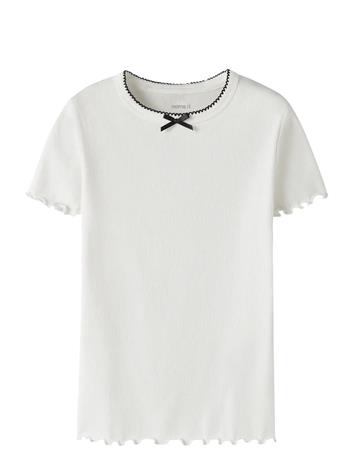 name it Nkffiona Ss Slim Top Pb - White - 158-164