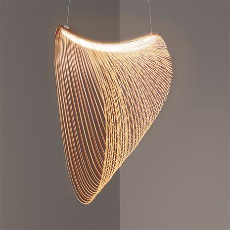 Luceplan Illan Pendant Phase Cut Dimmer 100 cm, Birch