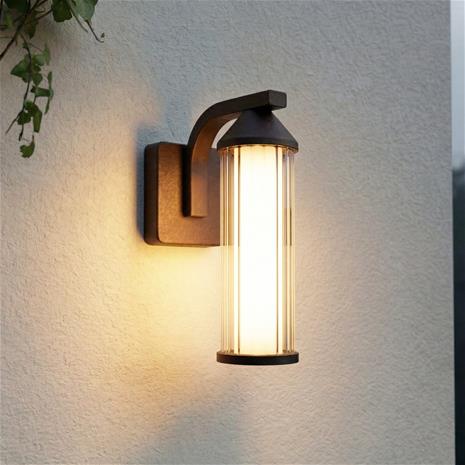 Lucande LED-ulkoseinävalaisin Ferdinand, vaaleanharmaa, IP54