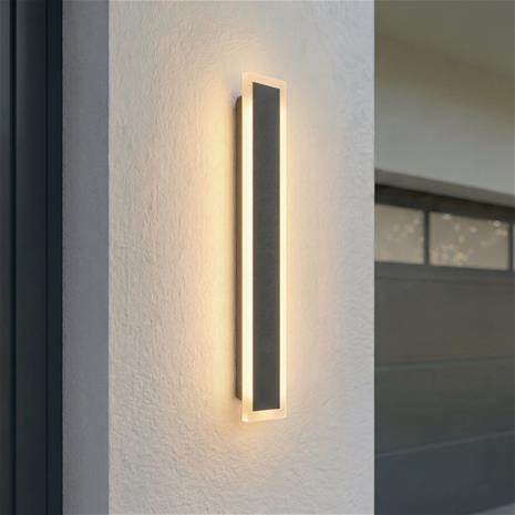 Lucande LED-ulkoseinälamppu Ilora, musta, 60 cm, CCT, IP65