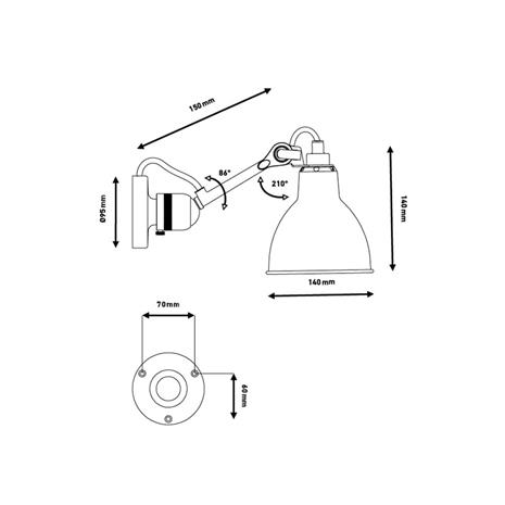 DCW - 304CA Seinävalaisin Punainen Lampe Gras