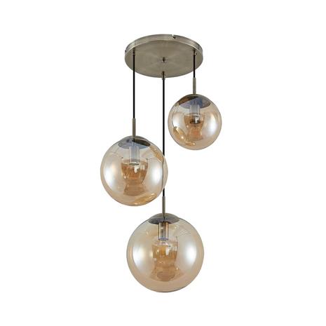 Lindby Teeja -riippuvalo, 3 lasipalloa, amber