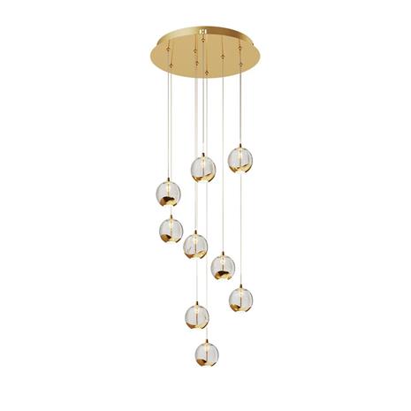 Lucande Hayley -LED-riippuvalo, 9-lamp., kulta