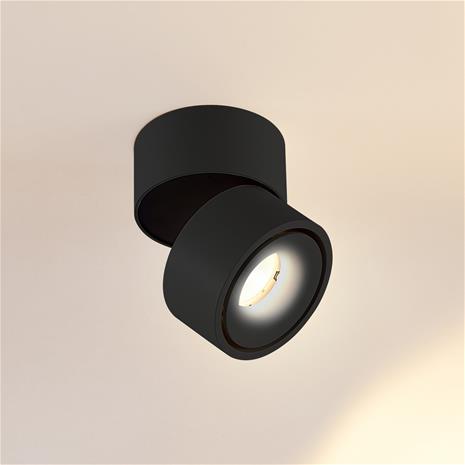 Arcchio LED-kattovalaisin Rotari, 8,9W, 1-valo, musta