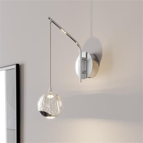 LED-seinävalaisin Hayley, riippuva pallo, kromi