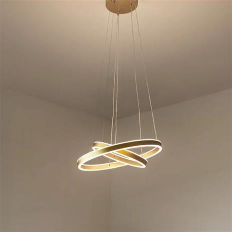 SLV One Double -LED-riippuvalo, messinki, Ø 60 cm