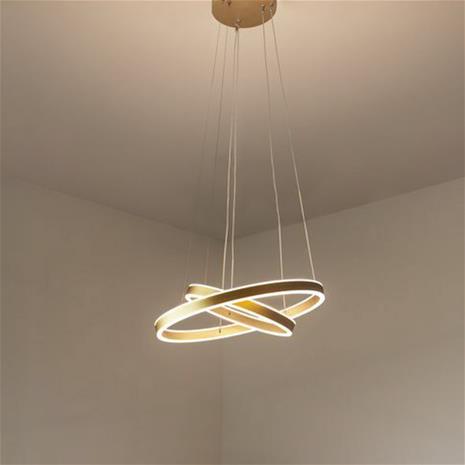 SLV One Double -LED-riippuvalo, messinki, Ø 60 cm
