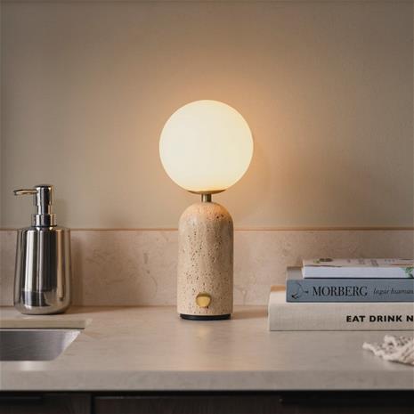 Globen Lighting Torrano pöytälamppu kannettava Beige travertiini