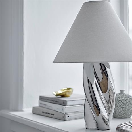 Bloomingville - Silva Table Lamp - Silver - Stoneware