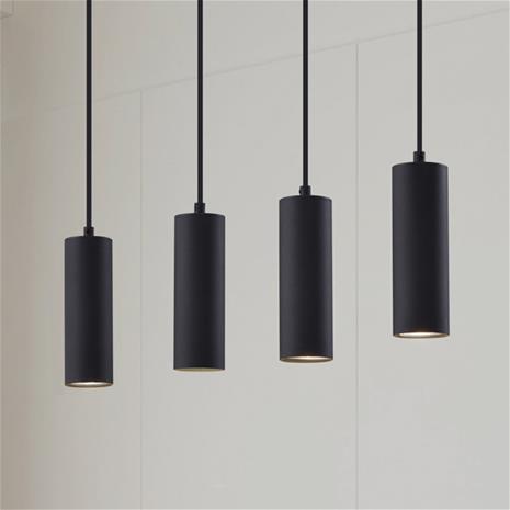 Lindby Joffrey -riippuvalaisin, 4-lamp., musta