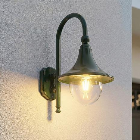 Lindby ulkoseinävalaisin Daphne, vihreä, metalli, E27, IP44