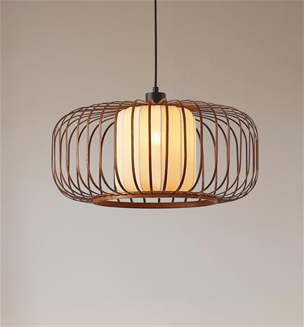 Lindby riippuvalaisin Davella, Ø 50 cm, bambu, tekstiili