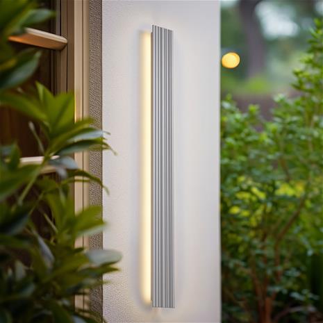 Lucande LED-ulkoseinävalaisin Melira, pituus 100 cm, harmaa – kuva 3/3
