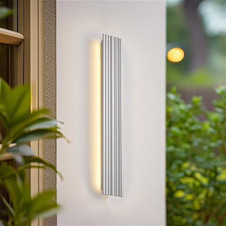 Lucande LED-ulkoseinävalaisin Melira, pituus 60 cm, harmaa