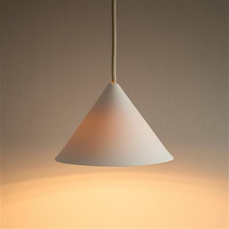 MOEBE Ceramic Cone Pendant, White - White - 12.5X 19.5X 19.5CM